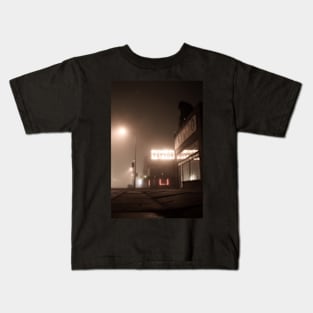 DOWNTOWN WICHITA IN THE FOG 02 Kids T-Shirt